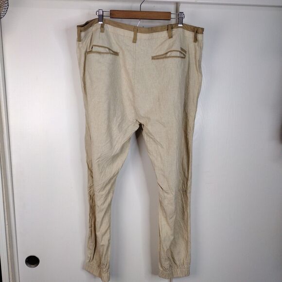 Sean John Stripped Linen Blend Straight Leg Jogger Pants Mens Size 40 Tan Beige - Picture 3 of 6